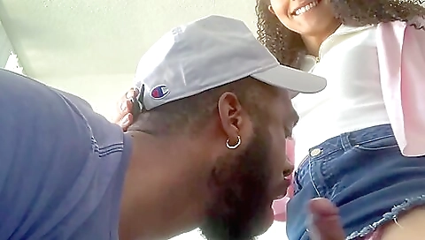 Busty ebony slut shows her body in a cumshot scene